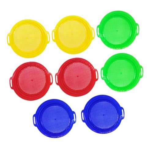 TOBBOMEY 8 Stück Teiliges Sand-sieb-Set für Bunte Kunststoff-Strainer Robust und Langlebig für Strand Sandkasten und Outdoor-Spiel Leicht Tragbar für Gruppenaktivitäten von TOBBOMEY