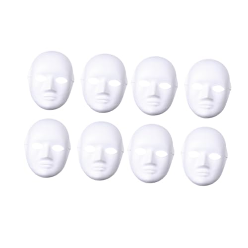 TOBBOMEY 8 Stück Teiliges Weißes DIY Papiermaske Umweltfreundliche Langlebige Blanko Gesichtsmaske mit Elastischem Band für Cosplay Maskenball Faschingsmasken Basteln und Karnevalspartys TOBBOMEY 8 Stück Teiliges Weißes DIY Papiermaske Umweltfreundliche Langlebige Blanko Gesichtsmaske mit Elastischem Band für Cosplay Maskenball Faschingsmasken Basteln und Karnevalspartys von TOBBOMEY