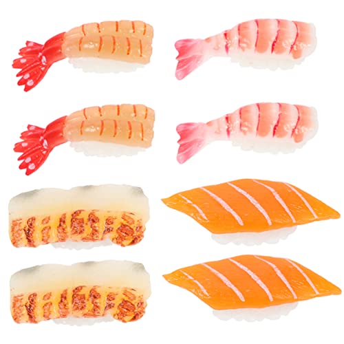 TOBBOMEY 8 Teiliges Simulations Sushi, Simuliertes Lebensmittelmodell, Verschleißfestes Sushi Spielzeug, Imitiertes Sushi Modell, Verschleißfestes Sushi Modell, Lebensmitteldekor, von TOBBOMEY