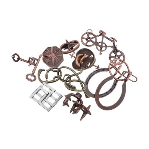 TOBBOMEY 9 Stück Teiliges Metall Gehirn Rätsel Luban Lock Puzzle Intelligentes Knobelspiel für Erwachsene Denkvermögen Problemlösung und Stressabbau von TOBBOMEY