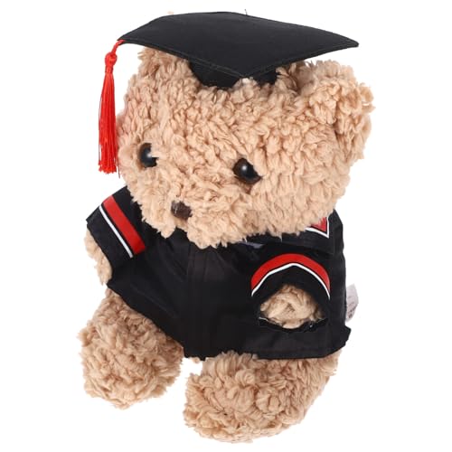 TOBBOMEY Abschluss Bär Plüschspielzeug mit Doktorhut Weiches Stofftier für Graduierungsfeiern und Dekoration für Absolventen Wohnaccessoire von TOBBOMEY