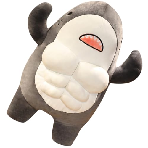 TOBBOMEY Adorable Muscular Shark Plüschtier Kuscheltier Kinderzimmer Sanft und Waschbar zum Schmiegen und Dekorieren für Jungen und Mädchen TOBBOMEY Adorable Muscular Shark Plüschtier Kuscheltier Kinderzimmer Sanft und Waschbar zum Schmiegen und Dekorieren für Jungen und Mädchen von TOBBOMEY