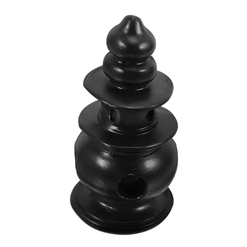 TOBBOMEY Antikes Pagodenmodell Feenstatue Aquarium-Pagoden- Straße Figur Mini Mikro-Landschaftsdekoration Desktop-Dekoration Garten zarte Verzierung Turmmodell Vintage- Harz Black von TOBBOMEY