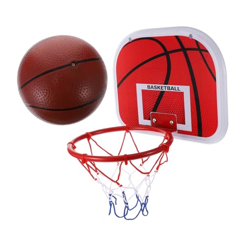 TOBBOMEY Basketballkorb Hängekorb ohne Bohren Indoor und Outdoor mit Ball und Pumpe Rot Fördert Zusammenhalt und Hand Auge Koordination von TOBBOMEY