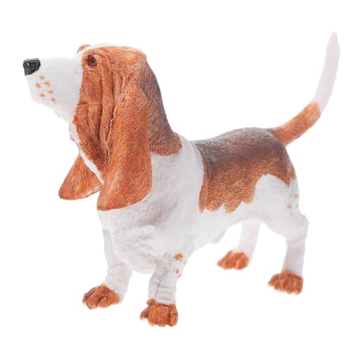 TOBBOMEY Basset Hund Figur Exquisites Hundemodell für Dekoration Landschaftsbau und Kognitive Spiele Leicht und Tragbar für Zuhause und Unterwegs von TOBBOMEY
