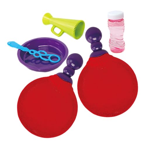 TOBBOMEY Bubble Racket Set für Outdoor Gartenspiele Stabiles Material Kleine und Große Seifenblasen Erzeugend Interaktives Familienspiel Eltern Junge Mädchen Beziehung Sicher und Langlebig von TOBBOMEY