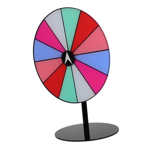 TOBBOMEY Buntes DIY Preisrad mit Stabiler Basis Drehbares Tischpreisrad für Partys Einfach anpassbares Raffle Turntable Tragbares Spielrad für Gewinnspiele und Events von TOBBOMEY