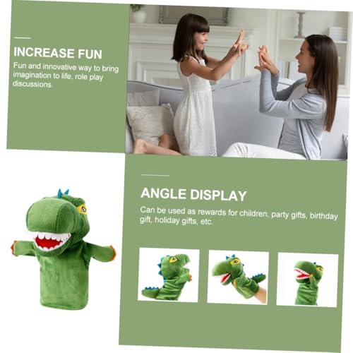 TOBBOMEY Cartoon Dinosaur Handpuppe aus Plüsch mit Beweglichem Mund Interaktives Handspielzeug für Fördert Rollenspiel und Eltern Junge Mädchen Beziehung Weiches Material von TOBBOMEY