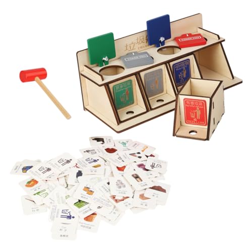 TOBBOMEY DIY Holz Müllsortierspielzeug Lernspielzeug Feinmotorik und Analysefähigkeiten Pädagogisch Wertvoll Sicher Verarbeitet Spielerisch Mülltrennung Lernen Geeignet für Jungen und von TOBBOMEY