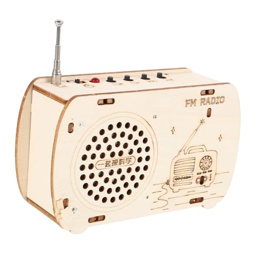 TOBBOMEY DIY Holzradio Bausatz für Stem Wissenschaftsspielzeug Interaktives Elektronik Experiment Kreatives Lernspielzeug Pädagogisches Holz Set für Jungen und Mädchen Geschenkidee von TOBBOMEY