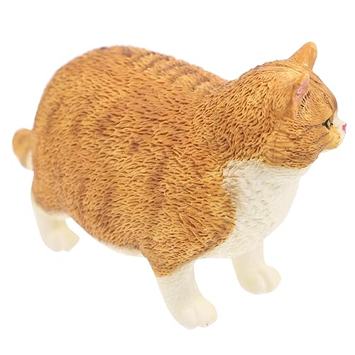 TOBBOMEY Desktop-Katzendekoration für kinderspielzeug Kid Toys spielsachen realistische Katzenfigur Simulation Tierfigur Tierfiguren Plastik Orange von TOBBOMEY