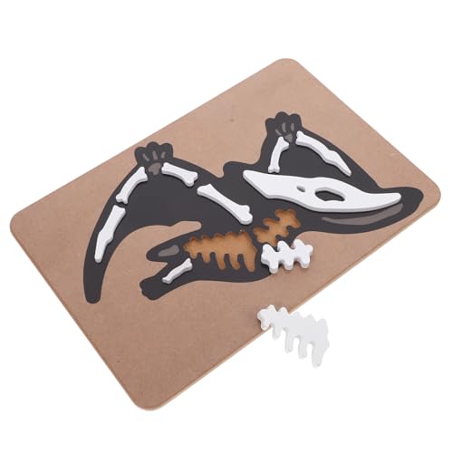 TOBBOMEY Dinosaurier Holzpuzzle Fossilien Skelettspielzeug Montessori Lernspielzeug für Kleinkinder Jahre Hand Auge Koordination Fördern Feinmotorik und von TOBBOMEY