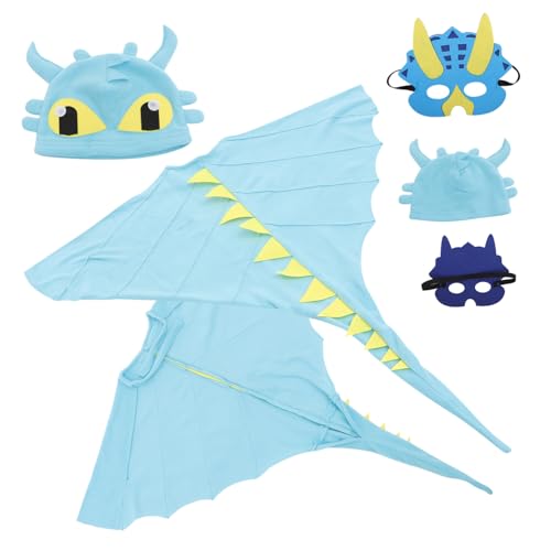 TOBBOMEY Dinosaurier Kostüm mit Umhang und Maske Bunte Verkleidung für Halloween Geburtstagsfeier Performance Leichtes Cosplay für Mädchen und Jungen Jahre von TOBBOMEY