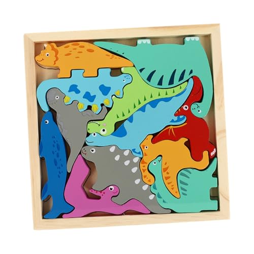 TOBBOMEY Dinosaurier Puzzle Interaktives Lernspielzeug für Kleinkinder Fördert Kognitive Fähigkeiten Hand Auge koordination und Konzentration Robust und Langlebig Junge Mädchen Zubehör von TOBBOMEY
