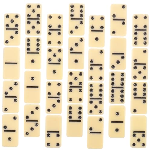TOBBOMEY Domino Spielset für Erwachsene und Familie Weiße Dominosteine mit Schwarzen Punkten Klassisches Brettspiel für Party und Zusammenkünfte Vielseitig als Bausteine Nutzbar Sicheres von TOBBOMEY