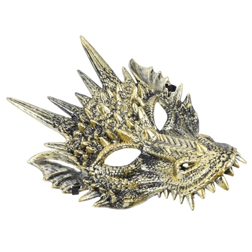 TOBBOMEY Drachenmaske Cosplay Ganzgesichtsmaske aus Hochwertigem Kunststoff Unisex Halloween Kostüm Zubehör für Maskerade Party Karneval Fasching von TOBBOMEY