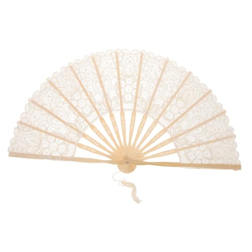TOBBOMEY Eleganter Faltfächer aus Spitze Handgefertigter Handfächer für Diy Wohnkultur Hochzeiten und Tanzpartys Vintage Stil Robust und Dekorativ als von TOBBOMEY
