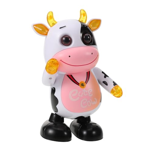 TOBBOMEY Elektrisches Tanzendes Kuh Maskottchen mit Musik und Licht Bewegliches Strapazierfähiges Sicheres Geschenk für Jungen und Mädchen Fördert Hand Auge koordination von TOBBOMEY