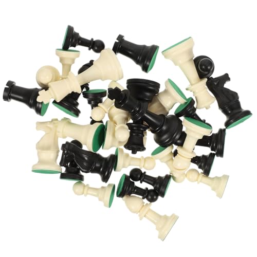 TOBBOMEY Ersatz Schachfiguren aus Kunststoff International Standard mit Königshöhe Robust und Langlebig Passend für Verlorene oder Beschädigte Schachfiguren für Schachspiele ohne Brett von TOBBOMEY