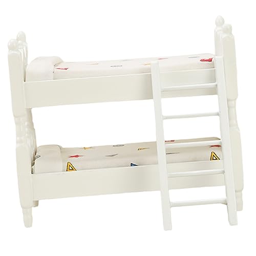 TOBBOMEY Etagenbettmodell Mini Mädchen Einrichtung Möbel Koje Puppenhausdekoration Etagenbett-Ornament Etagenbett für Puppenschlafzimmer Holz TOBBOMEY Etagenbettmodell Mini Mädchen Einrichtung Möbel Koje Puppenhausdekoration Etagenbett-Ornament Etagenbett für Puppenschlafzimmer Holz von TOBBOMEY