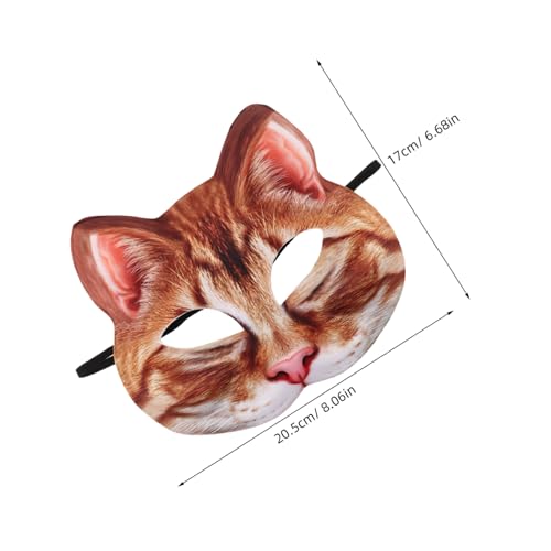 TOBBOMEY Halbgesicht Katzenmaske für Halloween Cosplay Leichte Verstellbare Tiermaske für Damen und Komfortables Partyaccessoire für Maskenbälle und Verkleidungsfeste von TOBBOMEY