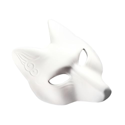 TOBBOMEY Halloween DIY Fuchsmaske Blanko zum Bemalen Umweltfreundliche Tiergesichtsmaske für Maskerade Kostüm und bei Party Karneval Fasching und Cosplay Events von TOBBOMEY