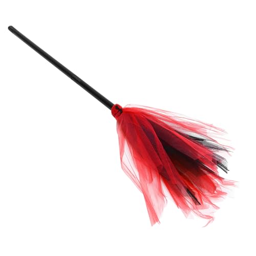 TOBBOMEY Halloween Hexenbesen Deko Besenstiel Abnehmbar Schwarz Rot für Halloween Partys Bühnenrequisiten und Kostümzubehör Vielseitiger Hexenbesen Prop für Erwachsene TOBBOMEY Halloween Hexenbesen Deko Besenstiel Abnehmbar Schwarz Rot für Halloween Partys Bühnenrequisiten und Kostümzubehör Vielseitiger Hexenbesen Prop für Erwachsene von TOBBOMEY