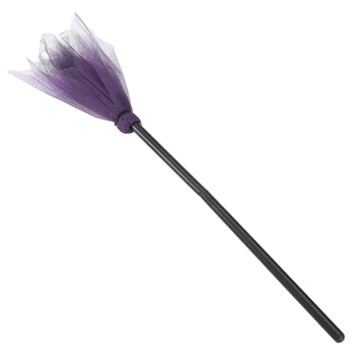 TOBBOMEY Halloween Hexenbesen aus Leichtem Kunststoff und Gauze Sicheres Cosplay Requisit für Erwachsene für Party Festdekoration und Halloween Verkleidung Zufällige Farbe von TOBBOMEY