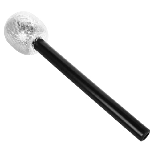 TOBBOMEY Halloween Mikrofon Deko Requisite Silber Party Zubehör Kostüm Requisit für Fasching Karneval Performance von TOBBOMEY