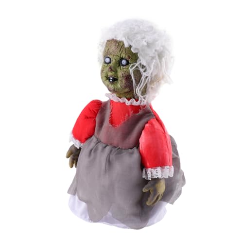 TOBBOMEY Halloween Voice Activated Induction Walking Doll Gruselige Leuchtende Horrorfigur für Haunted House Party Halloween Dekoration ohne Batterie von TOBBOMEY