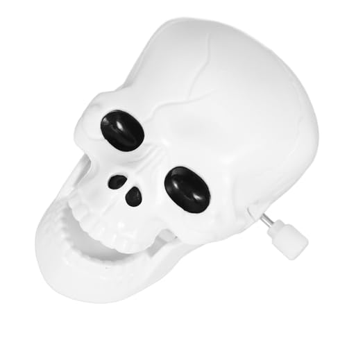 TOBBOMEY Halloween Wind Up Skelett aus Kunststoff Lustiges Mechanisches Gruselspielzeug mit Beweglichem Mund Handlich und Sicher für Halloween Partydeko Drinnen und Draußen von TOBBOMEY