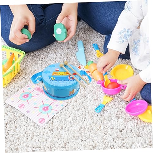 TOBBOMEY Handtrommel-Set Für Junge Mädchen Pädagogisches Schlagzeug Mit Trommelstock Musikinstrument Für Kleinkinder Leicht Tragbar Langlebig Und Angenehmer Klang von TOBBOMEY