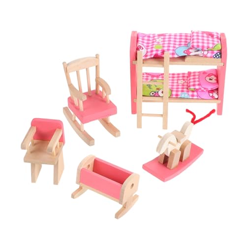TOBBOMEY Hoch Und Niedrigbett Aus Holz, Miniatur Couch, Etagenbett Für Puppen, Tisch Und Stuhlzubehör, Moderne Puppenhausmöbel, Miniatur Puppenhauszubehör, Puppenhausbett, Kindermöbel TOBBOMEY Hoch Und Niedrigbett Aus Holz, Miniatur Couch, Etagenbett Für Puppen, Tisch Und Stuhlzubehör, Moderne Puppenhausmöbel, Miniatur Puppenhauszubehör, Puppenhausbett, Kindermöbel von TOBBOMEY