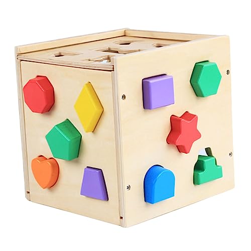 TOBBOMEY Holz Bauklötze Sortierspielzeug für Kleinkinder Pädagogisches Steckspielzeug zur Form Farberkennung Sicher Glatt ohne Ecken Kreatives Lernspielzeug für Jungen und Mädchen von TOBBOMEY