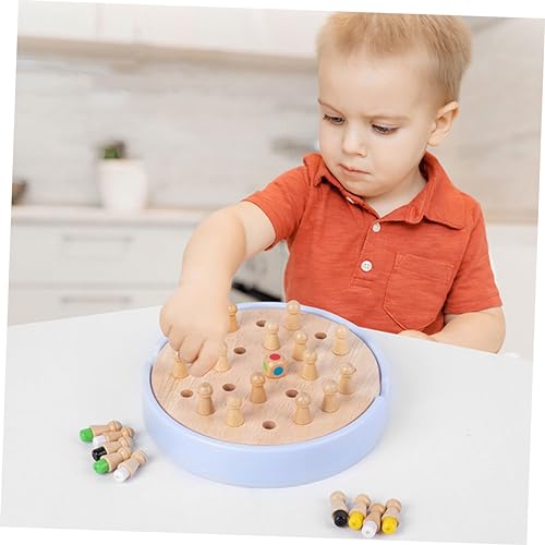 TOBBOMEY Holz Memory Schachspiel mit Aufbewahrungsbox Pädagogisches Gedächtnistraining für Buntes Konzentrationsspiel für Junge Mädchen und Familien Sicheres Lernspielzeug für Eltern Junge von TOBBOMEY