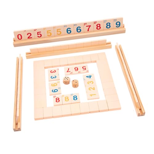 TOBBOMEY Holz Würfelspiel mit Zahlen für Pädagogisches Brettspiel aus Sicherem Holz Fördert Logisches Denken Glatte Oberfläche Geeignet für Familie Spielspaß für Zuhause und Party von TOBBOMEY