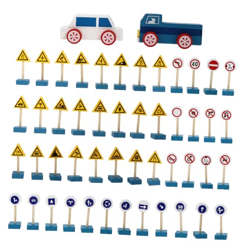 TOBBOMEY Holz verkehrsschilder Pädagogisch Sicher Kindgerecht Montessori Lernspielzeug für Kindergarten Verkehrserziehung Eltern Junge Mädchen Interaktion Frühe Verkehrssicherheit von TOBBOMEY