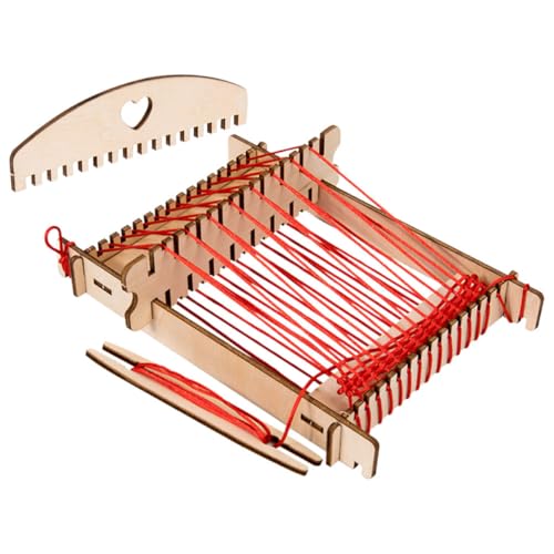 TOBBOMEY Holz webstuhl für DIY Strickset aus Sicherem Holz Einfache Montage Glatte Oberfläche für Mädchen Bastelset Ab Jahren Pädagogisches Handarbeitsgerät von TOBBOMEY