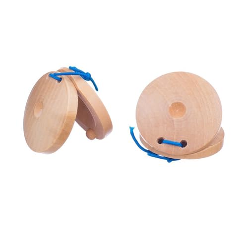 TOBBOMEY Holzcastanets für Musikinstrument Hand Auge Koordination Pädagogisches für Junge Mädchen Holzfarbe Zufällige Farbe Zufällige Farbe von TOBBOMEY