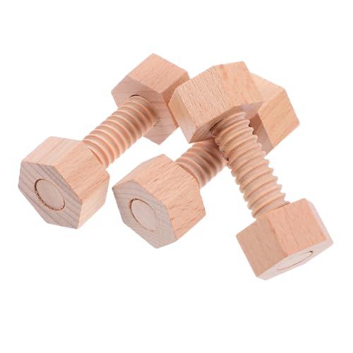 TOBBOMEY Holzschrauben Bauspielzeug Teilig für Kleinkinder aus Robustem Naturholz Fördert Feinmotorik Hand Auge Koordination und Kreatives Lernen Sicheres Montessori zum Spielerischen von TOBBOMEY