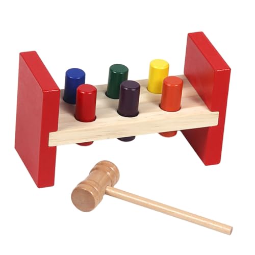 TOBBOMEY Holzspielzeug Hammerspielzeug Pädagogisch Motorische Hand Auge koordination für Kleinkinder Ab Jahr Holz Klopftisch Lernspielzeug von TOBBOMEY