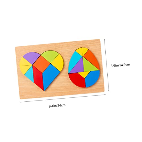 TOBBOMEY Holzspielzeug Herz und Ei Förmiges Puzzle Tangram Montessori Lernspielzeug für Kleinkinder Kreativität Form und Farberkennung Stabil und Kindgerecht TOBBOMEY Holzspielzeug Herz und Ei Förmiges Puzzle Tangram Montessori Lernspielzeug für Kleinkinder Kreativität Form und Farberkennung Stabil und Kindgerecht von TOBBOMEY
