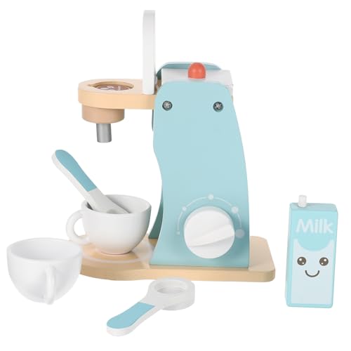 TOBBOMEY Holzspielzeug Kaffeemaschine für Kompakt Sicher Langlebig Fördert Feinmotorik für Kreatives Rollenspiel und Frühkindliche Bildung von TOBBOMEY