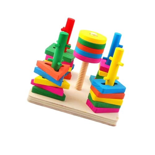 TOBBOMEY Holzspielzeug Teilig Geometrische Formen Bunte Säulen Early Education Toys Farbige Lernbausteine für Spielerische Form und Farberkennung TOBBOMEY Holzspielzeug Teilig Geometrische Formen Bunte Säulen Early Education Toys Farbige Lernbausteine für Spielerische Form und Farberkennung von TOBBOMEY