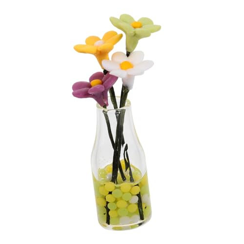 TOBBOMEY Kleine Gänseblümchenvase, Mini Blumentopf, Winziges Bonsai, Kleines, Landschaftsbau Ornament, Kleines Spielzeug, Puppenhaus Miniaturen, Mini Zubehör, Simulationsblume von TOBBOMEY