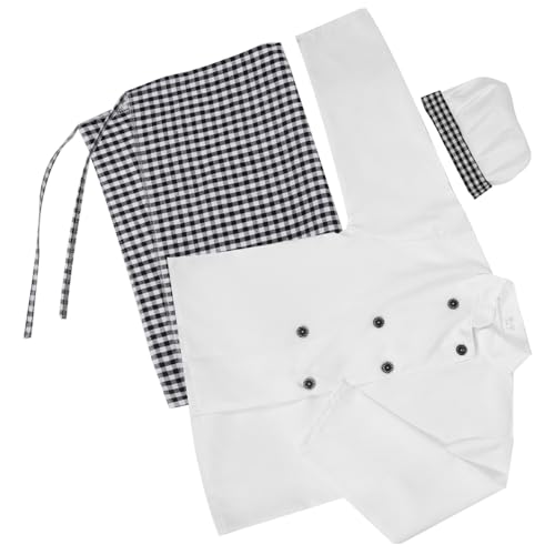 TOBBOMEY Kochkostüm für Kochjacke Schürze und Kochmütze für Rollenspiele und Kreative Kochabenteuer Langlebig und Bequem für Jungen und Mädchen von TOBBOMEY