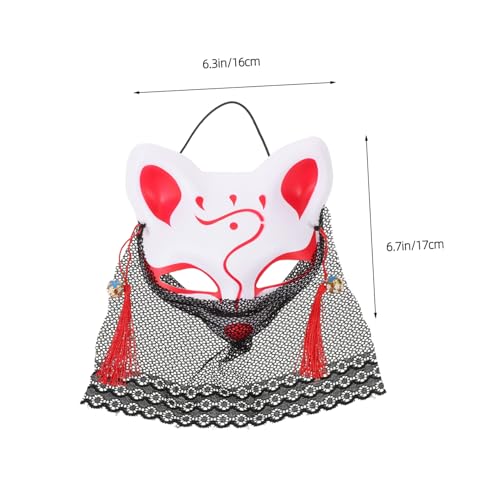TOBBOMEY Leichte Fox Cosplay Maske Stoff Halbe Tiergesichtsmaske mit Elastischem Band Komfortabel und Einfach zu Tragen für Halloween Karneval und Partys von TOBBOMEY