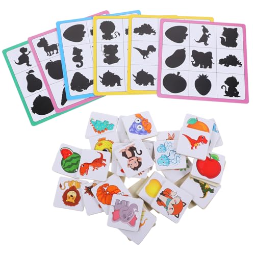 TOBBOMEY Lernspielzeug Holzpuzzle Pädagogisches Schatten Zuordnungsspiel für Vorschulkinder Robustes Montessori Puzzle Fördert Hand Auge Koordination und Kognitive Entwicklung Sicher mit von TOBBOMEY