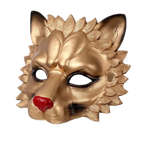TOBBOMEY Löwenmaske Goldene PU Maske Lustige Cosplay Maske für Halloween Party Erwachsene Festival Tanzmaskerade TOBBOMEY Löwenmaske Goldene PU Maske Lustige Cosplay Maske für Halloween Party Erwachsene Festival Tanzmaskerade von TOBBOMEY