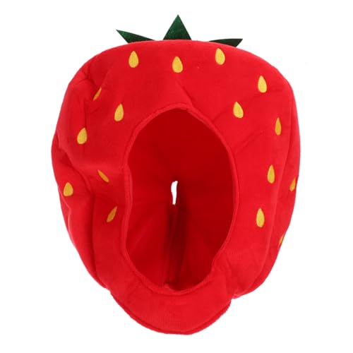 TOBBOMEY Lustige Erdbeer Kopfbedeckung aus Stoff Weiche Plüschmütze für Erwachsene Party Favor Cosplay Foto Requisite Niedlicher Cartoon Hut für Festival Ostern Halloween und Kostümparty TOBBOMEY Lustige Erdbeer Kopfbedeckung aus Stoff Weiche Plüschmütze für Erwachsene Party Favor Cosplay Foto Requisite Niedlicher Cartoon Hut für Festival Ostern Halloween und Kostümparty von TOBBOMEY